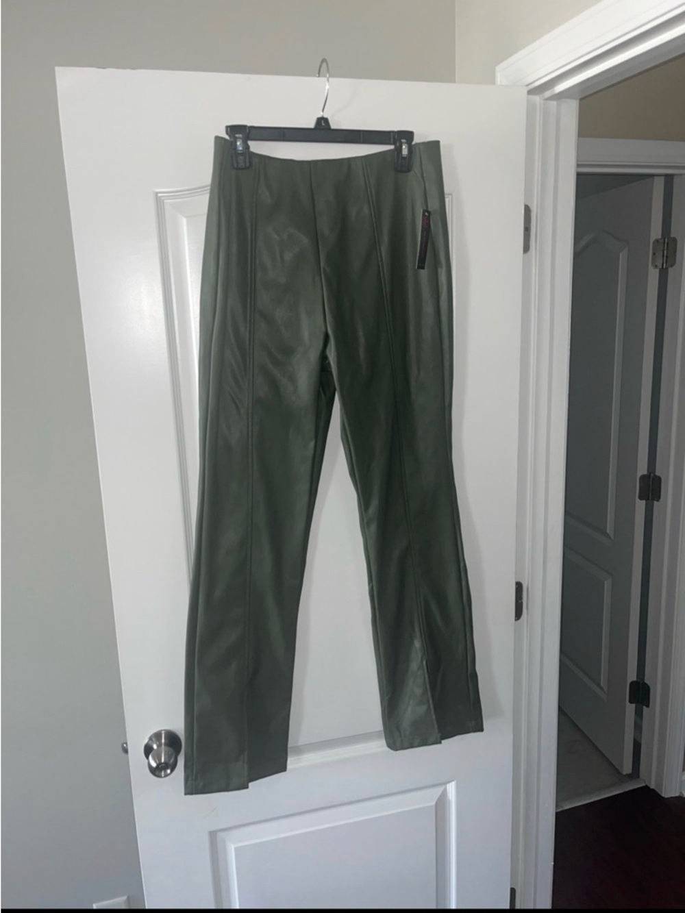 No boundaries leather pants! NWT! Olive Green Faux Leather Straight-Leg Pants